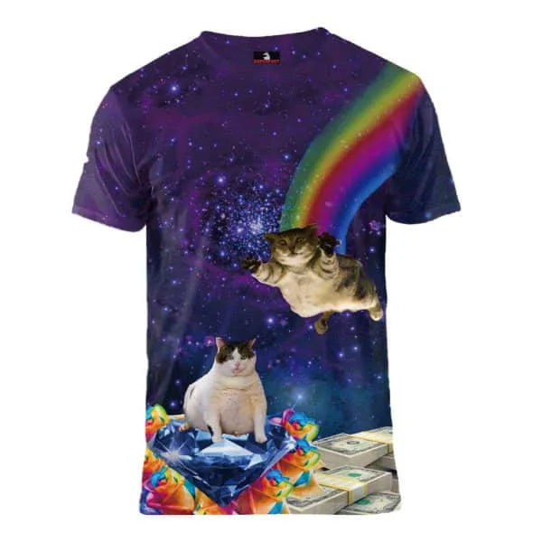 Katten Met Geld In De Ruimte Feest Shirt