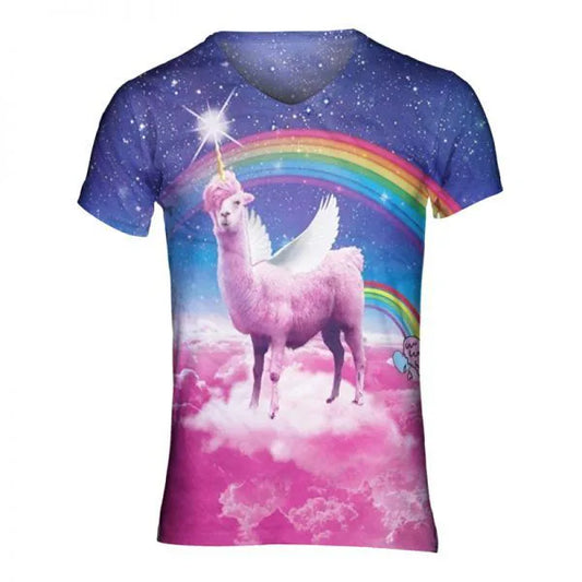 Lama With Swag And Rainbow Shirt