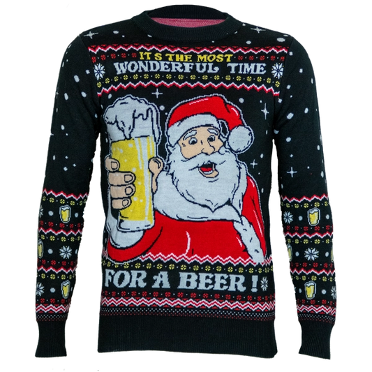 Santa With Beer - Wonderful Time For Christmas Sweater